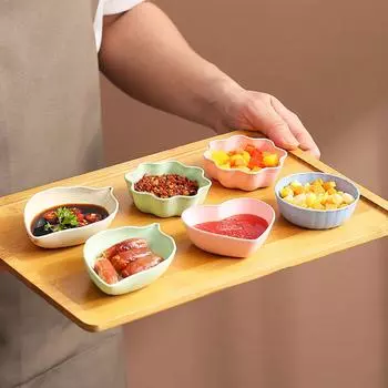 4/6 шт. Пшеничная солома приправа блюдо бытовая кухня креативная закуска для макания пластиковая маленькая тарелка столовая посуда