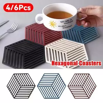 4/6 шт. силиконовый коврик для сушки посуды многофункциональный термостойкий коврик для посуды коврик для мойки посуды коврик для кухонных принадлежностей подставка 4Pcs