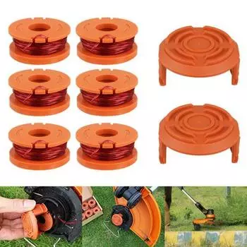 4/6 шт. сменные детали лески для катушки, триммер для травы с крышкой для WORX WA0010 6Pcs Spool