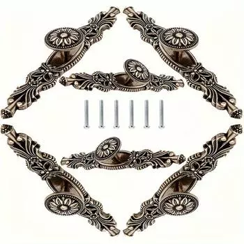 4/6 шт. выдвижные ручки с фиксированной накладкой 6,57 дюйма, античные бронзовые ручки для шкафа для выдвижных ящиков, мебели, дверей кухонного шкафа для спальни, винтажные ручки 4pcs