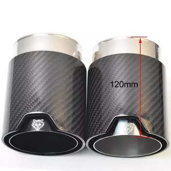 4,70 дюйма Общая длина 93 мм Выход Автомобильный Универсальный M Performance Глянцевый Выхлопная Труба Карбон Черный Наконечник Глушителя 48-93mm SIlver