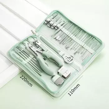 4/7/10/12/16/22/30/35 шт., набор кусачек для ногтей с чехлом из искусственной кожи, ножницы для ногтей, орлиный крючок, набор для маникюра и педикюра из нержавеющей стали, портативный набор для обрезки 4PCS