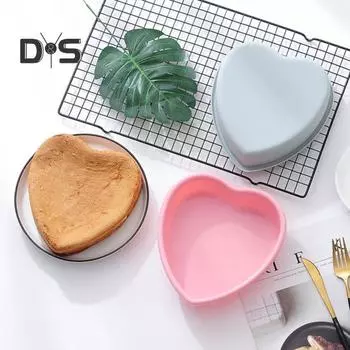 4/7/9/10 дюймов форма для торта антипригарная гибкая силиконовая форма в форме сердца DIY форма для выпечки хлеба 4Inch розовый