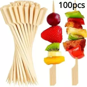 4,7-дюймовые бамбуковые шампуры для барбекю, деревянные шампуры для закусок, натуральное дерево, сэндвичи, фрукты, разделочные доски, аксессуары