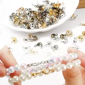 4*7 мм, 100 шт./упак., высокое качество, застежка-калотта, бусины, соединитель для изготовления ювелирных изделий, фитинги, шариковая цепочка, нежный материал для ювелирных изделий «сделай сам» 4*7mm*100pcs бронзовый