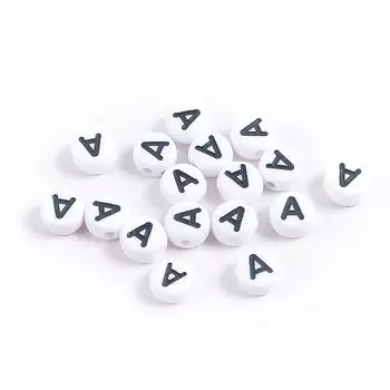 4 * 7 мм Акриловая бусина-разделитель с английской буквой, плоская бусина, ручная работа, для DIY ожерелья, браслета, аксессуары для бижутерии 100 pcs
