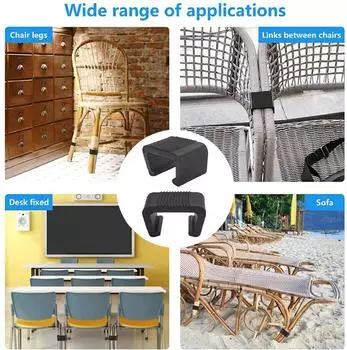 4/8/10 шт. 4,3 мм зажимы для мебели из ротанга, зажимы для выравнивания, зажимы для крепления плетеной мебели, зажимы для стульев, секционный соединитель, стулья из ротанга, уличный диван, патио A чёрный