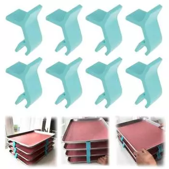 4/8/12/16/24 шт. Зажимы для укладки противней Многоразовые зажимы для укладки противней для печенья Термостойкий компактный противень для печенья 4pcs синий