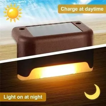 4/8/12/16pcs Solar Staircase Lights Outdoor Fence Lights Waterproof Solar Lights for Railing Stairs Steps Fence Yard and Passage 4PCS