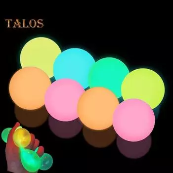 4/8/12/24 шт. светящийся липкий шарик, светящийся в темноте, настенный, потолочный, липкий шарик TPR, мяч для снятия тревоги, стресса, игрушка-непоседа для детей, подростков, взрослых, чулок 4pcs