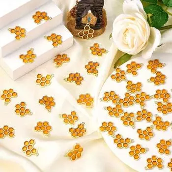 4/8/12 шт. подвеска в виде сот из сплава, подвеска в виде пчелиных сот, маленькая подвеска в виде сот, изготовление ювелирных изделий своими руками 20pcs оранжевый