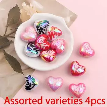 4/8/13 Акриловые бусины Любовь Круг Украшения Бусины Интервал Бусины DIY Изготовление ювелирных изделий Браслет Ожерелье Аксессуары 4pcs