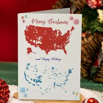 4/8/16 шт. 2024 г. Счастливого Рождества в США, товарные патриотические праздничные поздравительные открытки, белые A 4pcs