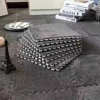 4/8/16 шт. плюшевый детский коврик EVA пена пазлы детский игровой коврик детские коврики для комнаты теплые детские игрушки ковер детский ковер 4pcs чёрный