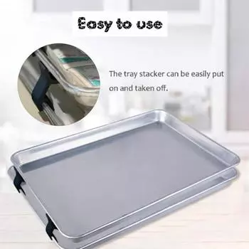 4/8/16 шт. укладчики для противней, многоразовые подносы, держатель для укладки, экономящий место, многоцелевой укладчик для подносов, укладываемая подставка для противней для домашней кухни 4pcs синий