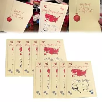 4/8/16Pcs 2024 Merry Christmas USA Cards Merchandise Patriotic Holiday Greeting Cards White Space Creativity A 4pcs