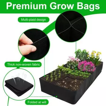 4/8 Grids Garden Planting Bag Raised Strawberries Vegetable Flower Planting Bed Container Large Portable Reusable