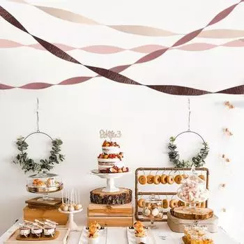 4/8 рулона серпантина из гофрированной бумаги длиной 82 фута серпантин из розового золота с кисточками для свадьбы, дня рождения, Дня святого Валентина, дня рождения, детского душа, декора 4pcs