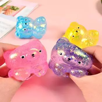4/8 шт. Игрушки-медведи Squeeze, мини-фигурки медведей с блестками, игрушка-мяч для пальцев 4pcs
