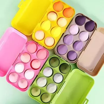 4/8 шт. Косметический блендер для макияжа, спонж для макияжа с коробкой для хранения, спонж для нанесения тональной пудры, косметический инструмент для женщин, макияж