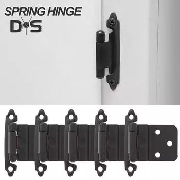 4/8 шт. петли для шкафа, холоднокатаная сталь, кухонные полускрытые петли, дверной бампер, заподлицо с креплением на лицо, фурнитура для шкафа 4pcs чёрный