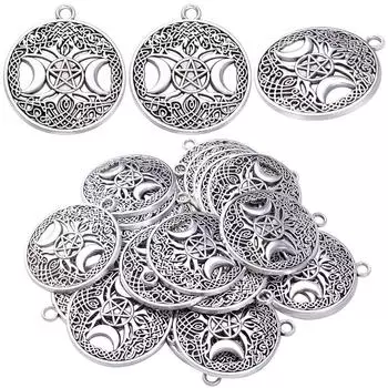 4/8 шт. Подвеска «Дерево жизни» с пентаграммой богини марта, круглая подвеска из сплава в виде пентаграммы, подвеска в стиле ретро «Дерево», украшение для самостоятельного изготовления ювелирных изделий 4pcs