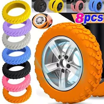 4/8 шт прочные резиновые чехлы для колес чемодана тихие протекторы для ремонта шин для колес чемодана 1pc чёрный