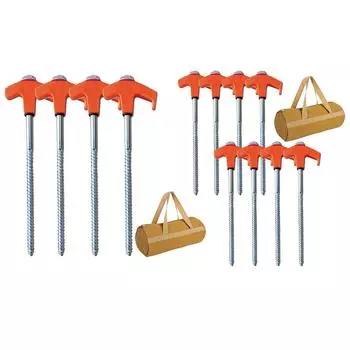 # 4/8 шт. прочные вкручивающиеся колышки для палаток с сумкой для хранения 20/25 см для навесов палаток J