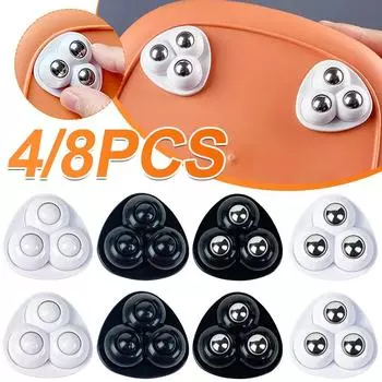 4/8 шт. Самоклеящиеся роликовые мини-колеса из нержавеющей стали, универсальное колесо с вращением на 360°, шкив для мусорного бака для мебели