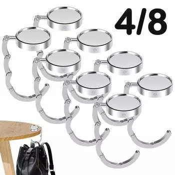4/8 шт. складная вешалка для сумок, портативная, сплав, крючок для сумки, стол, нескользящий, многоцелевой, держатель ключей для хранения аксессуаров