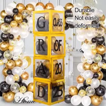 4/8 шт., украшение на выпускной 2025 года, коробка с воздушными шарами и буквами, принадлежности для выпускного вечера в старшей школе, колледже, празднование окончания школы C