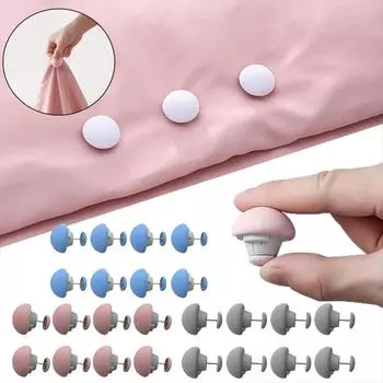 4/8 шт. захваты для покрывала противоскользящие полосатые грибовидные зажимы для пододеяльника не линяют разблокировка одной кнопкой для домашнего общежития