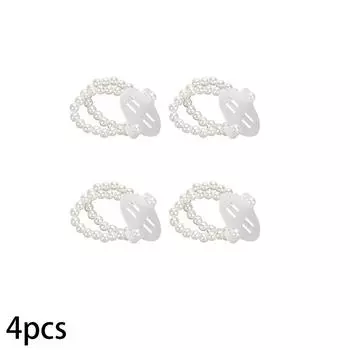 4/8 шт. женский браслет-цепочка с цветком на запястье, эластичный свадебный браслет, женские аксессуары из жемчуга, женские летние свадебные аксессуары своими руками Regular style 4pcs белый