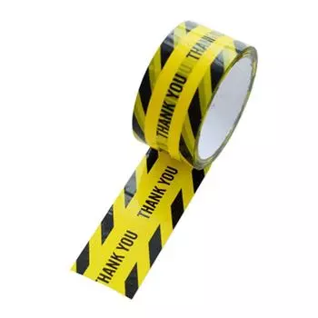 4,8 см * 25 м клейкая лента с предостерегающими знаками, черная лента для идентификации опасности, универсальная 2-THANK YOU