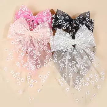 4/8pcs Elegant Solid Large Bow Ribbon Hair Clip For Women Girl Sweet Flower Hair Bows Hairpin Barrettes Fashion Hair Accessories