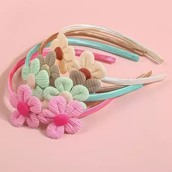 4/8pcs Flower Headbands for Girls Kids Girls Plastic Satin Hairbands Cute Flower Headband Children Hair Aceessories