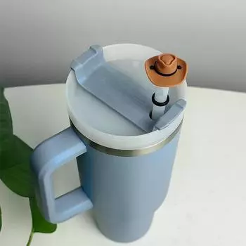 4/8Pcs Silicone Cowboy Hat Straw Cover Dust-Proof Straw Topper Drinking Reusable Straw Cap Leak Proof Straw Topper Accessories