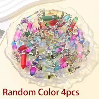 4/9/12 шт. стеклянный материал шестиугольный кулон геометрической формы кулон DIY летний пляжный браслет на лодыжку серьги брелок 4pcs