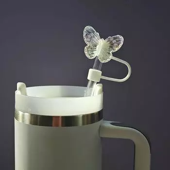 4/9Pcs Butterfly Straw Cover Cap Spill Stopper For Water Cup Silicone Heat-Resistant Dust Proof Straw Plug Cap Straw Accessory