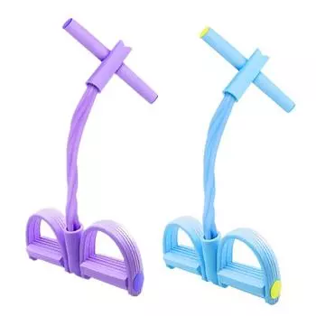 4 эластичных тянущих каната, тренировочное устройство, брюшная полоса сопротивления, используемая в домашнем тренажерном зале, тренировочное оборудование для фитнеса синий