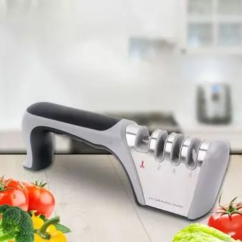 4 этапа Ножи Точилка Профессиональные Ножи Точильный Камень Садовый Инструмент Ножницы Точилка Сад серый