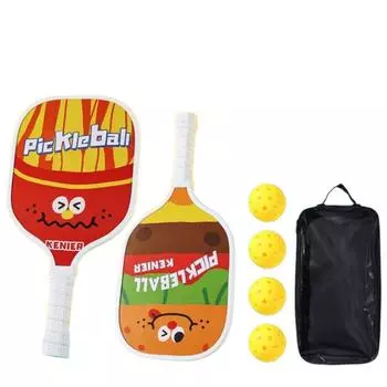 4 Balls Pickleball Paddles Set Non Slip Grip Pickleball Training Equipment Outdoor Sports