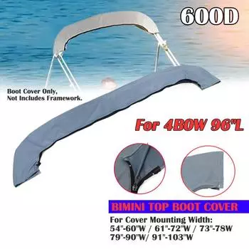 4 BOW Bimini Top Boot Cover 600D Водонепроницаемый Bimini Boat Top Canopy Cover Чехол для хранения Анти-УФ пыленепроницаемый Морские аксессуары