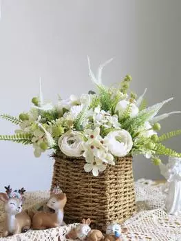 4 букета искусственных пионов, шелковых гортензий, гвоздик, букет искусственных цветов, реалистичный букет для украшения свадьбы, декора стола, цветочных композиций коричневый