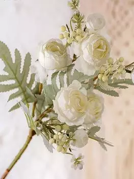 4 Bundles Artificial Flowers Artificial Silk Rose Flower Bouquet Lifelike Fake Rose for Wedding Home Party Decoration Event Gift красный