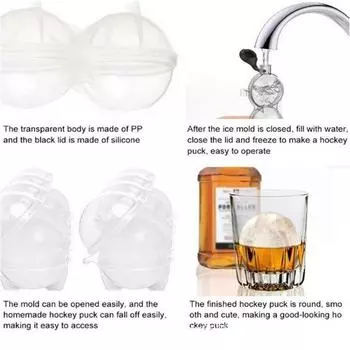 4 Cavity Bar Sphere Ice Cube Mould Mold Ball Freezer Maker Tray Whiskey Diy 1pcs