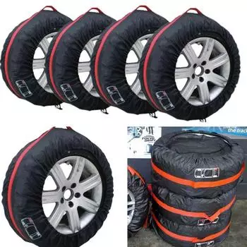 4 чехла для запасных шин для колес 13-16 дюймов - пыленепроницаемые нейлоновые защитные сумки