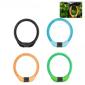 4-цифровой кодовый замок для мотоциклетного троса, противоугонный, из легированной стали, для шоссейного велосипеда MTB, кодовый замок с паролем, защитный навесной замок оранжевый