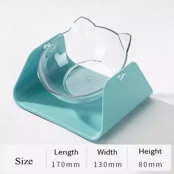 4 Color Adjustable Pet Cat Bowls for Cats Transparent Cat Water Food Bowl Pets Products for Mascota Drinking Eating gamelle chat M-17x13x8cm белый