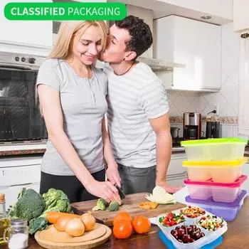 Ланч-бокс с 4 отделениями, не содержащий бисфенол-А, складные пищевые контейнеры, многоразовое хранение блюд, безопасная для использования в микроволновой печи дома, на улице, в школе